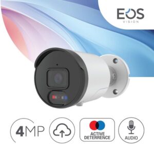 EOS IBS-400RS/AD 4MP ACTIVE DETERRENCE IP BULLET CAMERA – 2.8MM, POE, IP66, BUILT-IN MICROPHONE