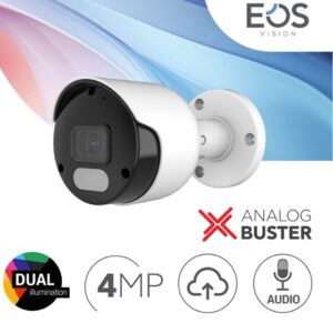 EOS IBS-401RS/DUAL 4MP DUAL ILLUMINATION IP BULLET CAMERA – 2.8MM, POE, IP66, BUILT-IN MICROPHONE