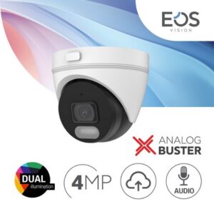 EOS IDS-401RS/DUAL DOME DUAL ILLUMINATION 4MP CAMERA OUTDOOR -2.8MM LENS, IP66 AND AUDIO