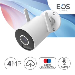 EOS WBS-400RS WI-FI 4MP BULLET CAMERA ACTIVE DETERRENCE - 2.8MM, IP66, 90° VIEWING ANGLE, BUILT-IN AUDIO